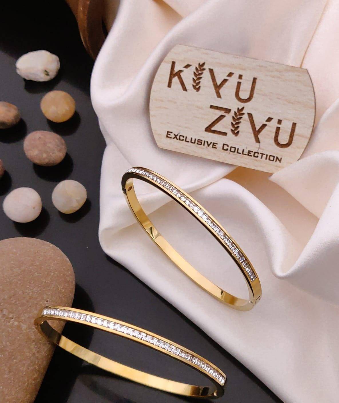 linear stone studded kada