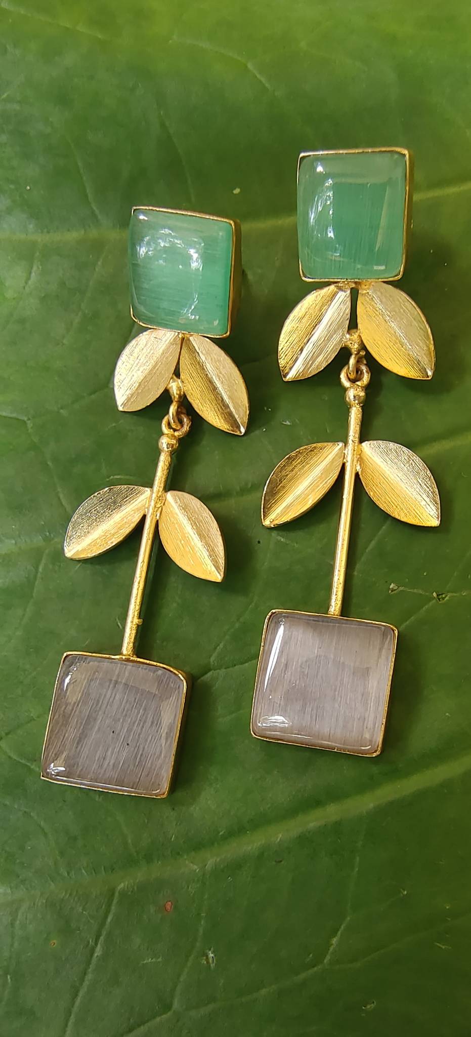 leafy Bloom gemstone drops