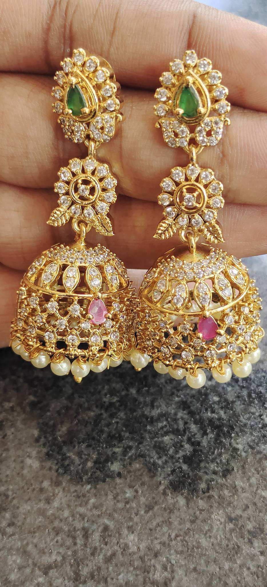 Layered AD jhumkas
