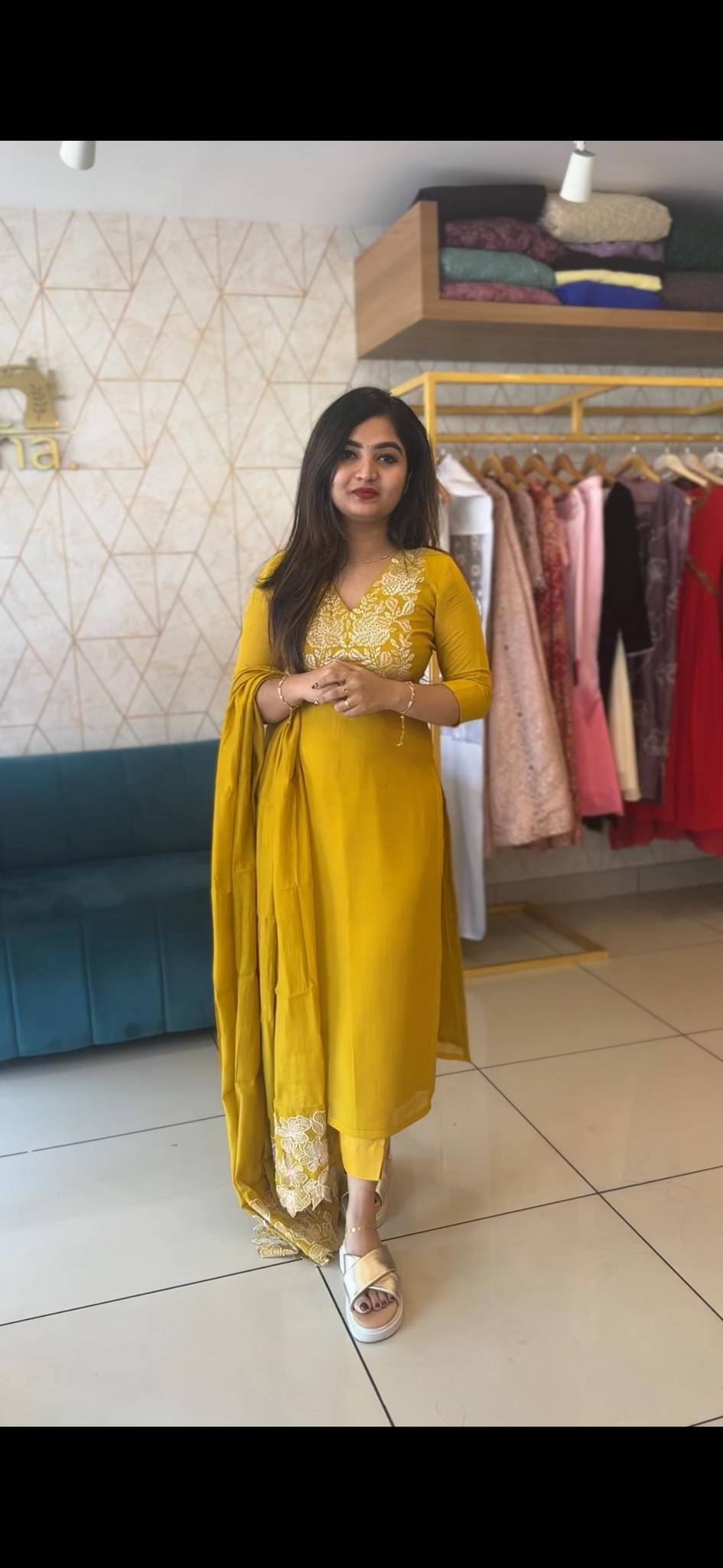 Chandheri Unstitched top and bottom