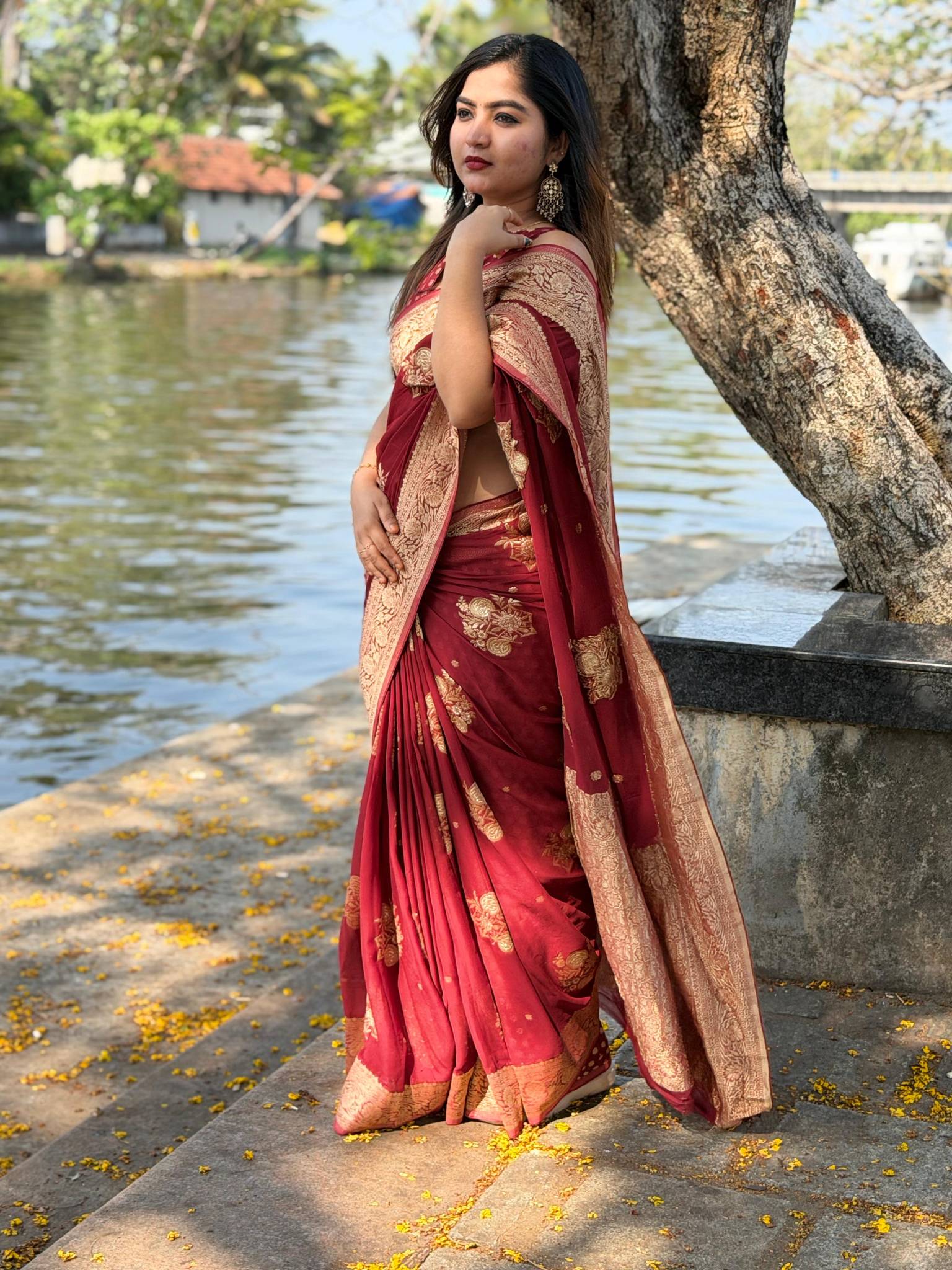 Buy Pure viscose georgette saree | Sreesha Design