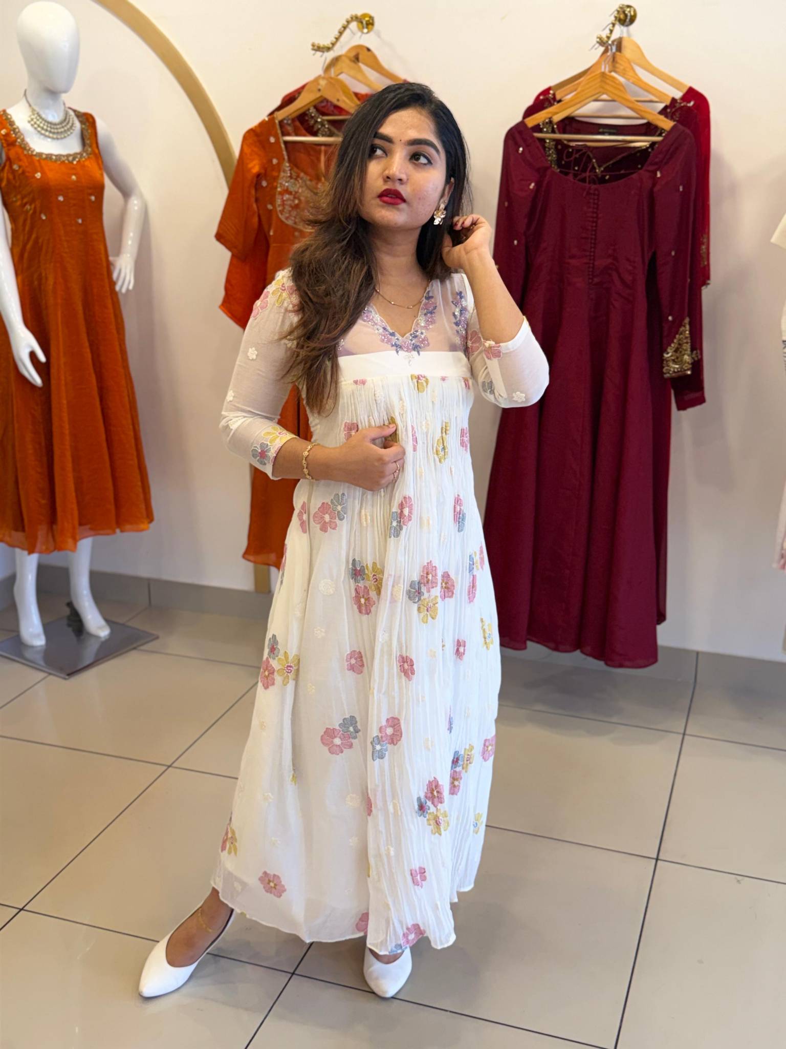 Buy Chandheri floral kurthi | Sreesha Design