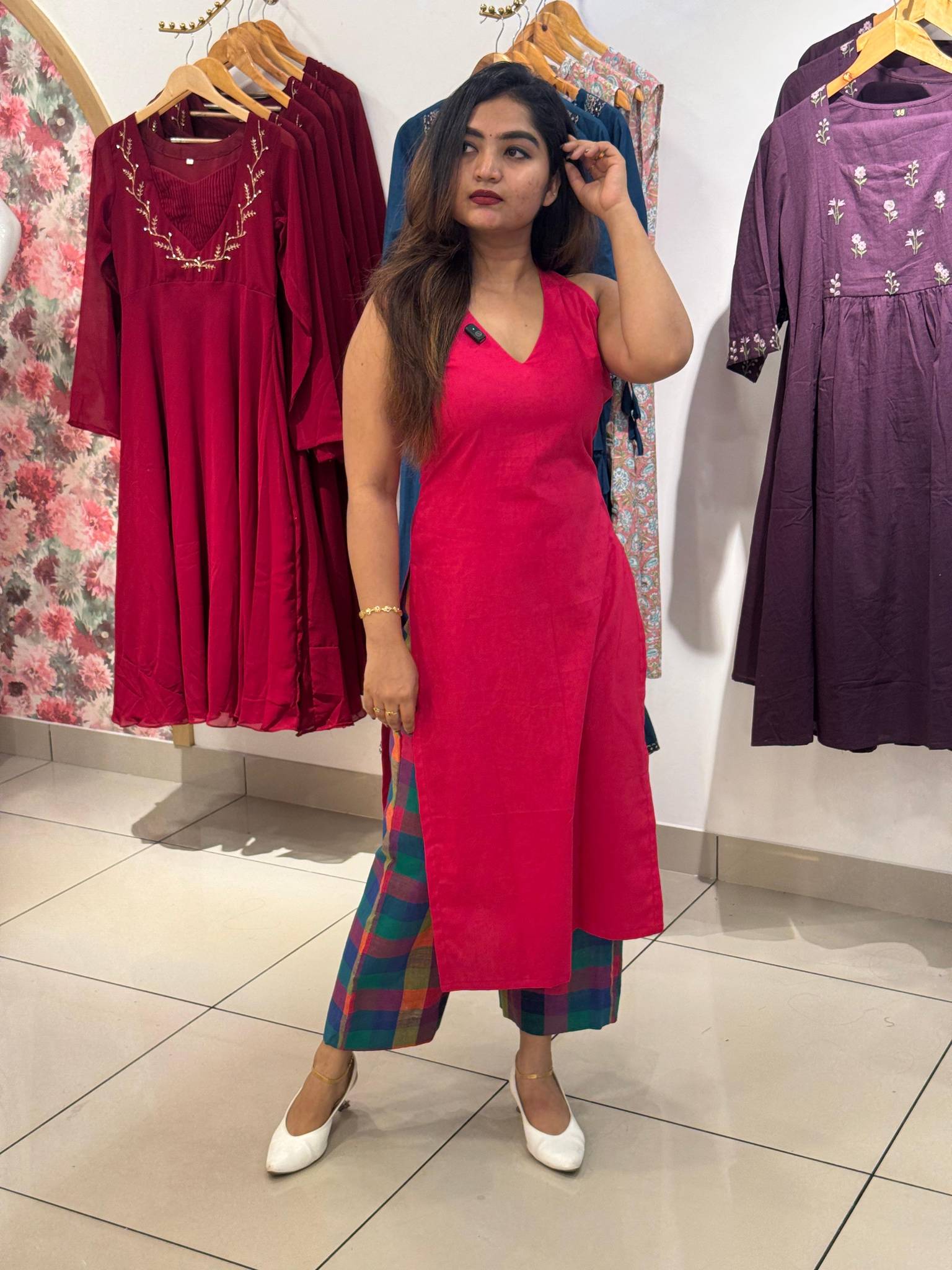 Buy Check cotton co ord set | Sreesha Design