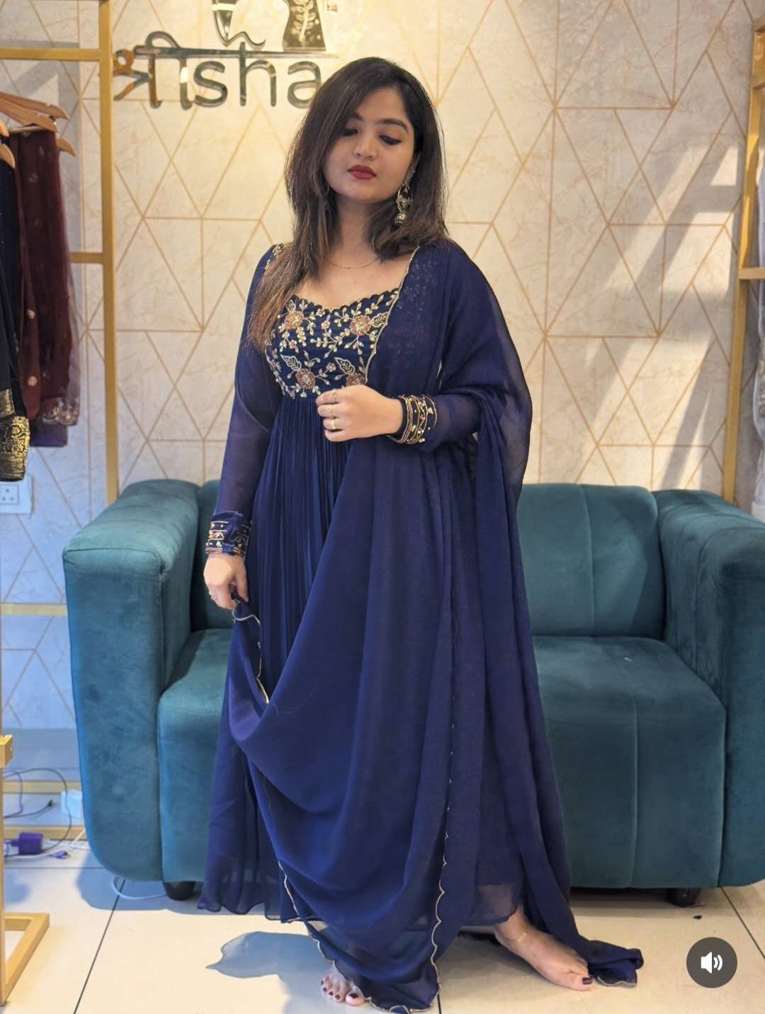 Silky georgette anarkali