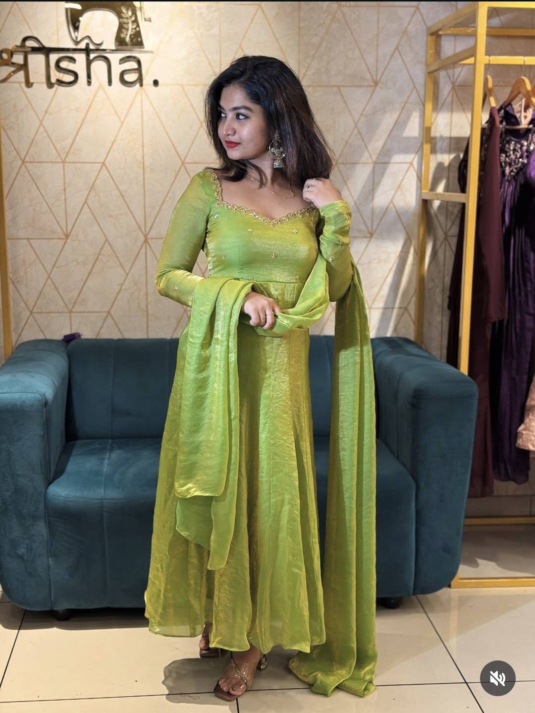 Velvet organza anarkali