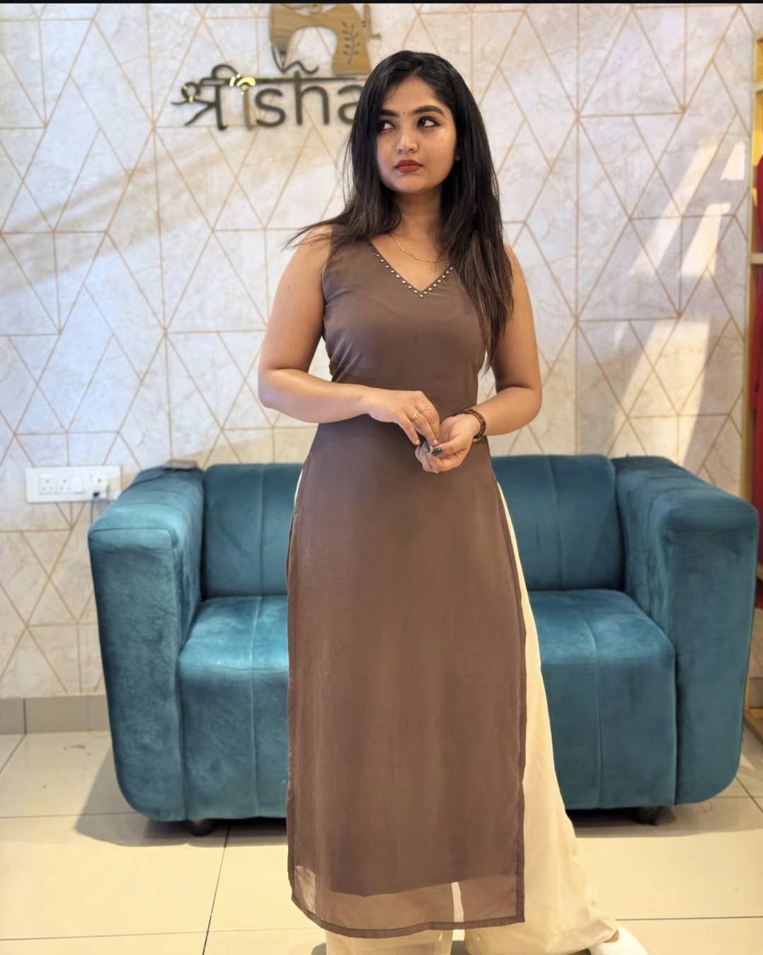 Georgette A-Line Top and Palazzo Set