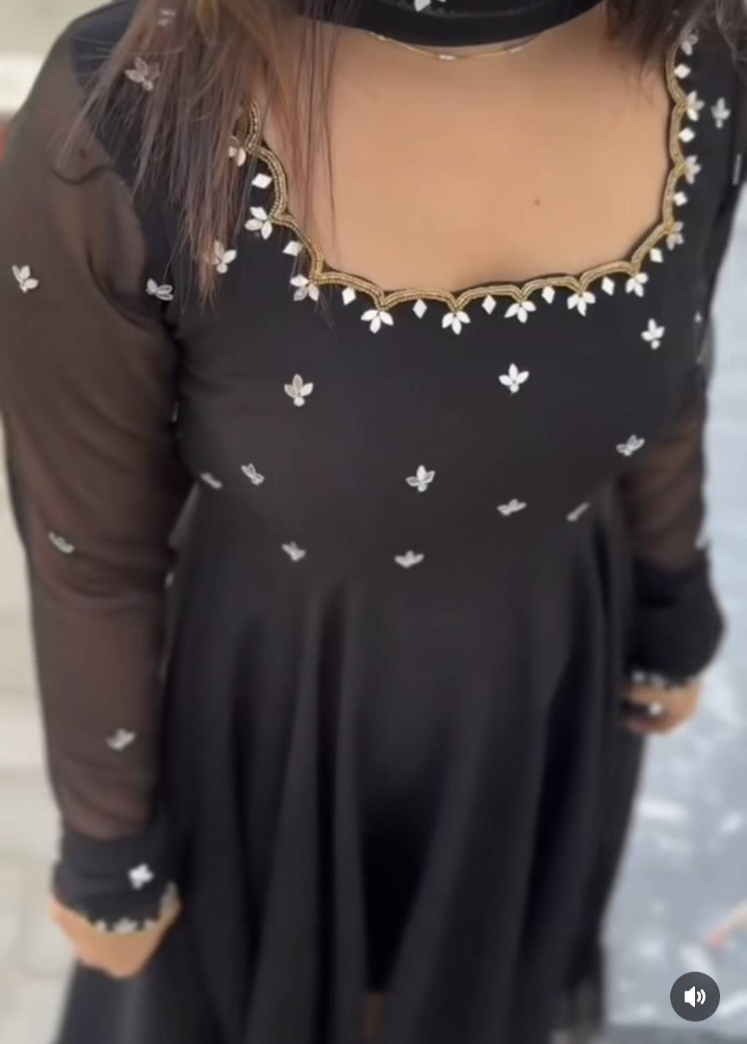 black georgette umbrella kurthi