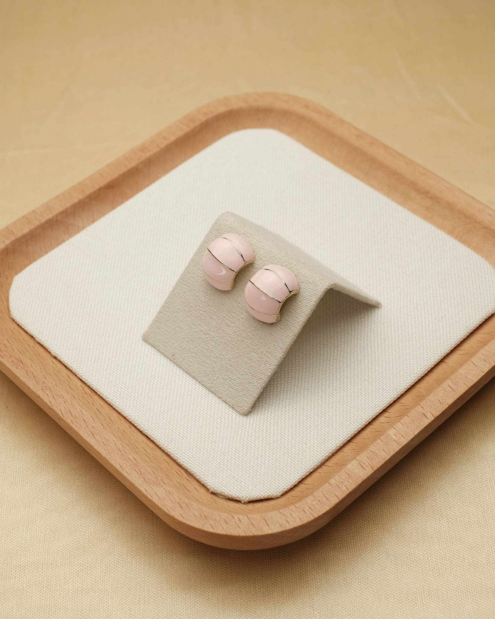 Pink Cushion Stud Earrings