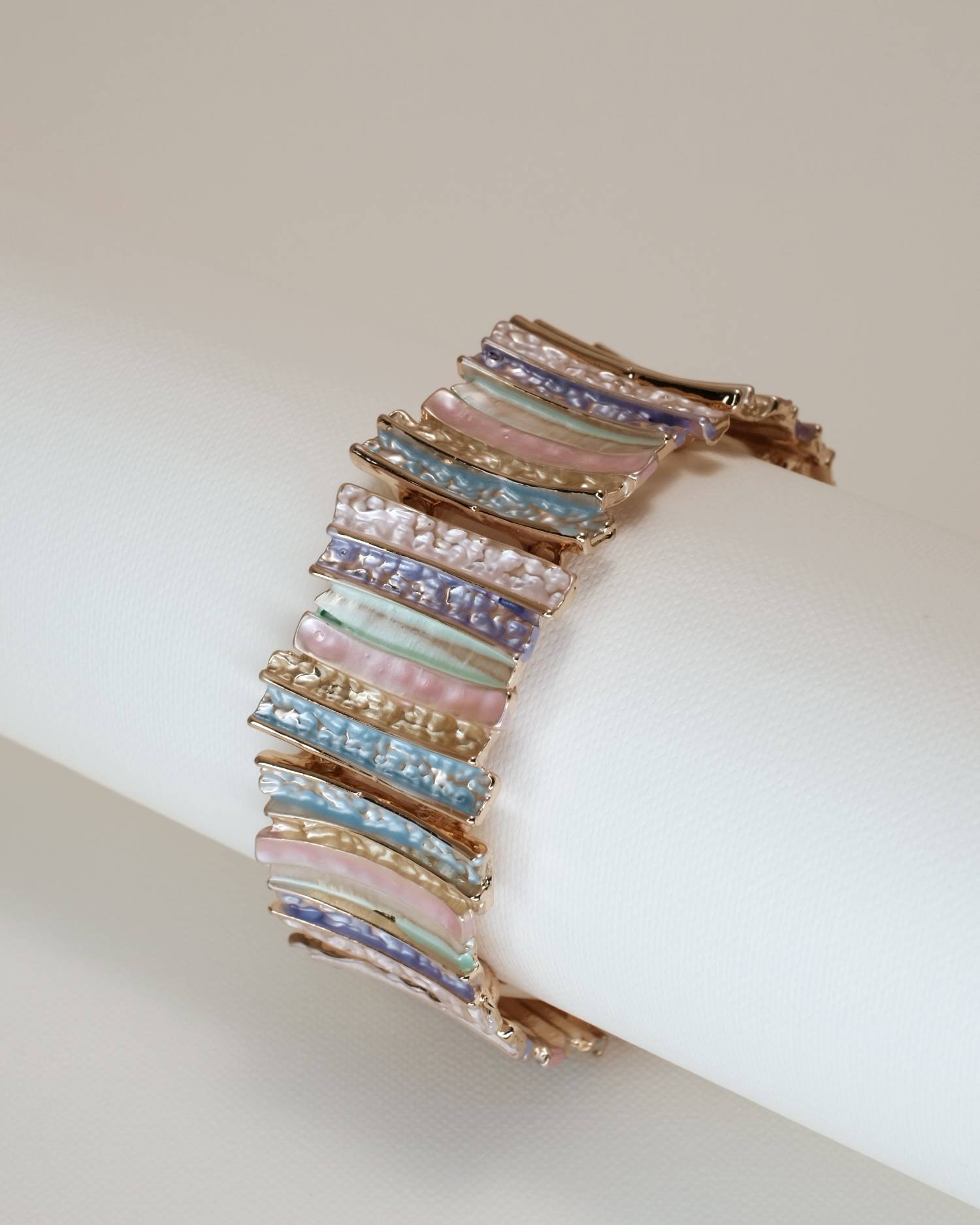 Pastel Strips Stretch Bangle