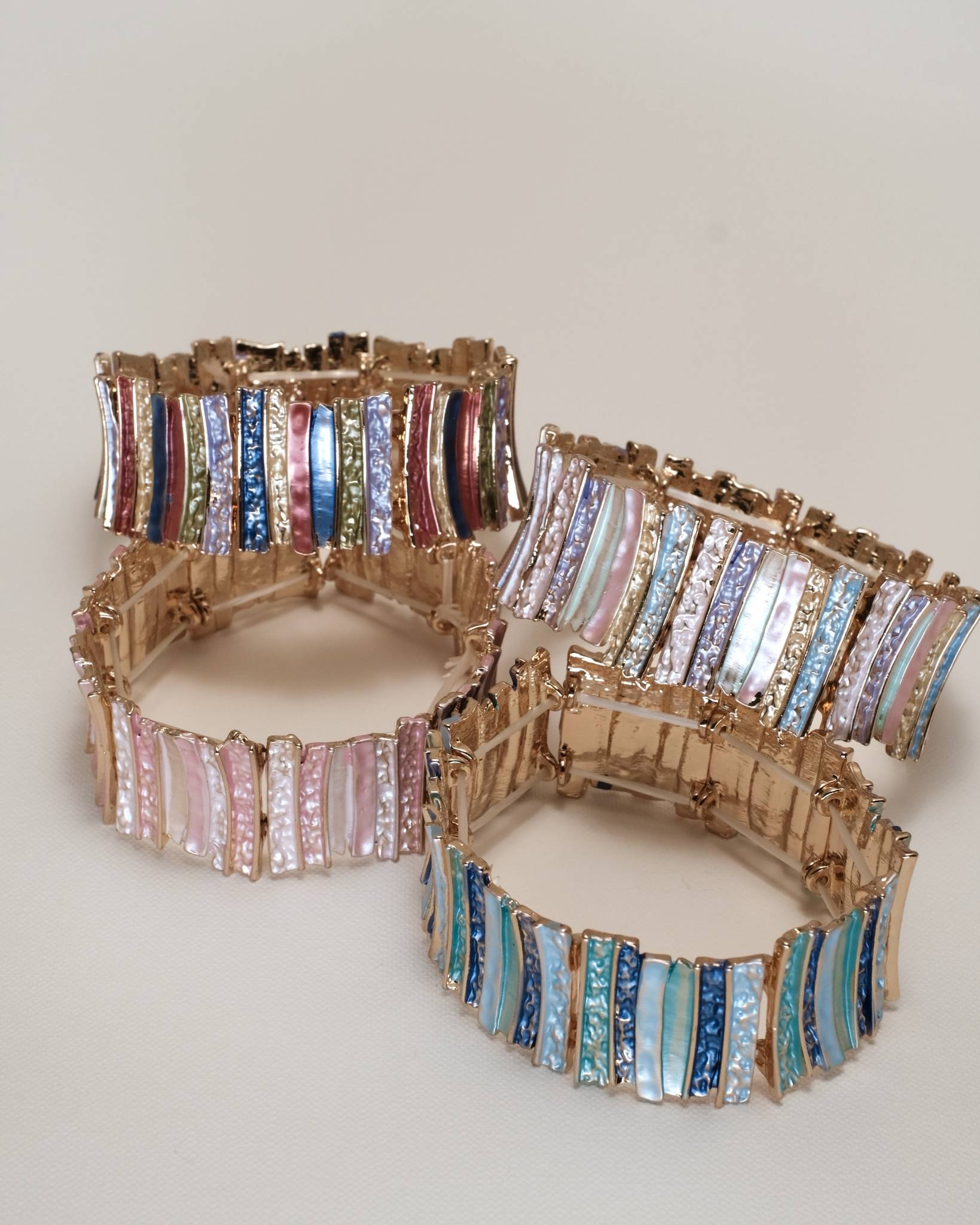 Pastel Strips Stretch Bangle