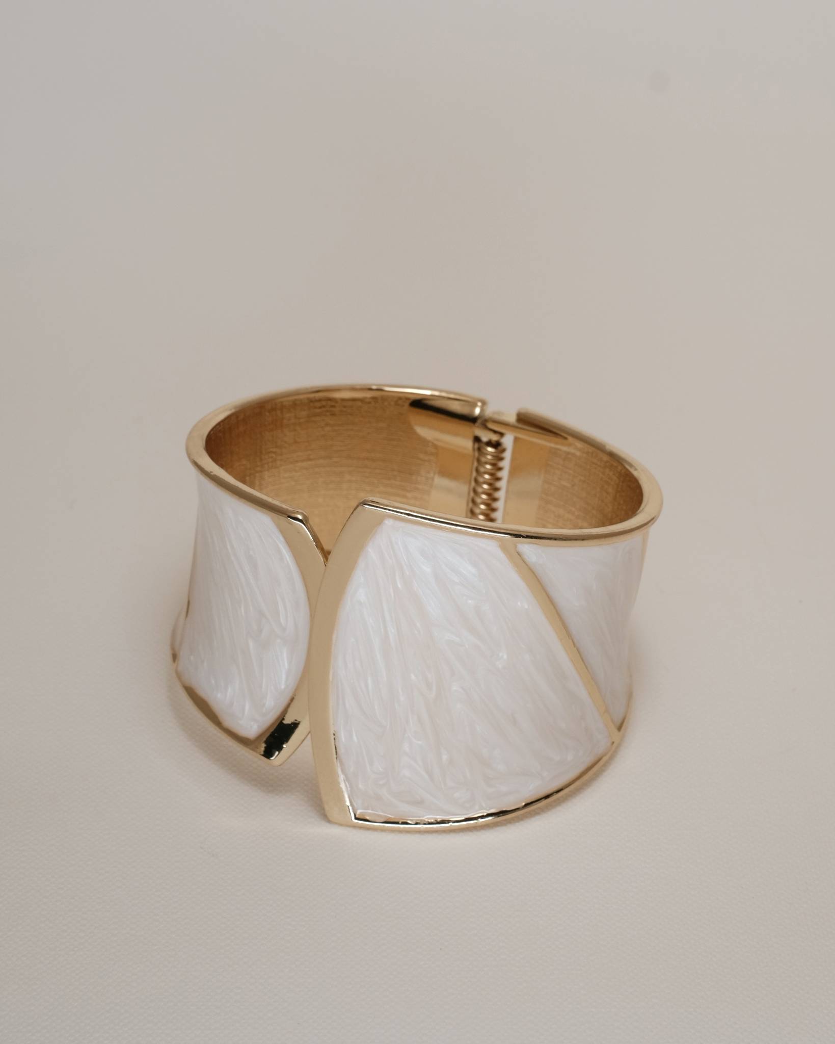 White Gold Wide Cuff