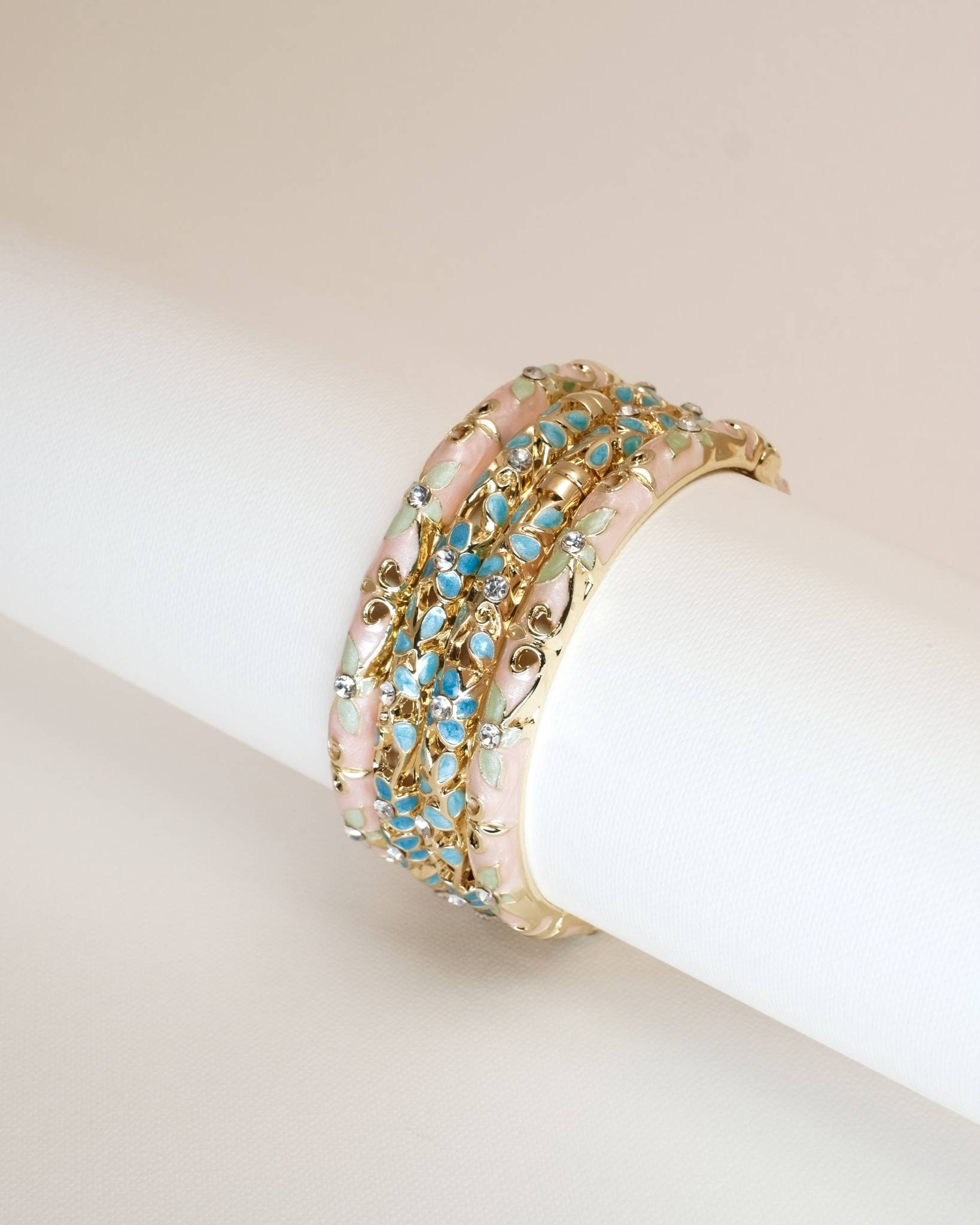 Royal Teal Glow Open cuff bangle