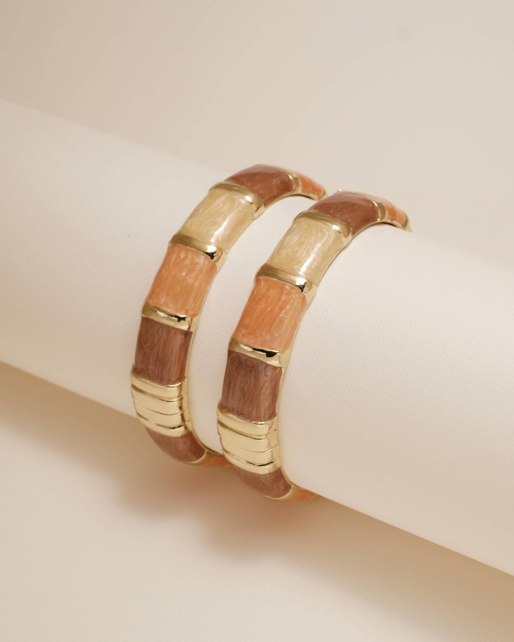 Vintage Tone Enamel Bangle (Open design)