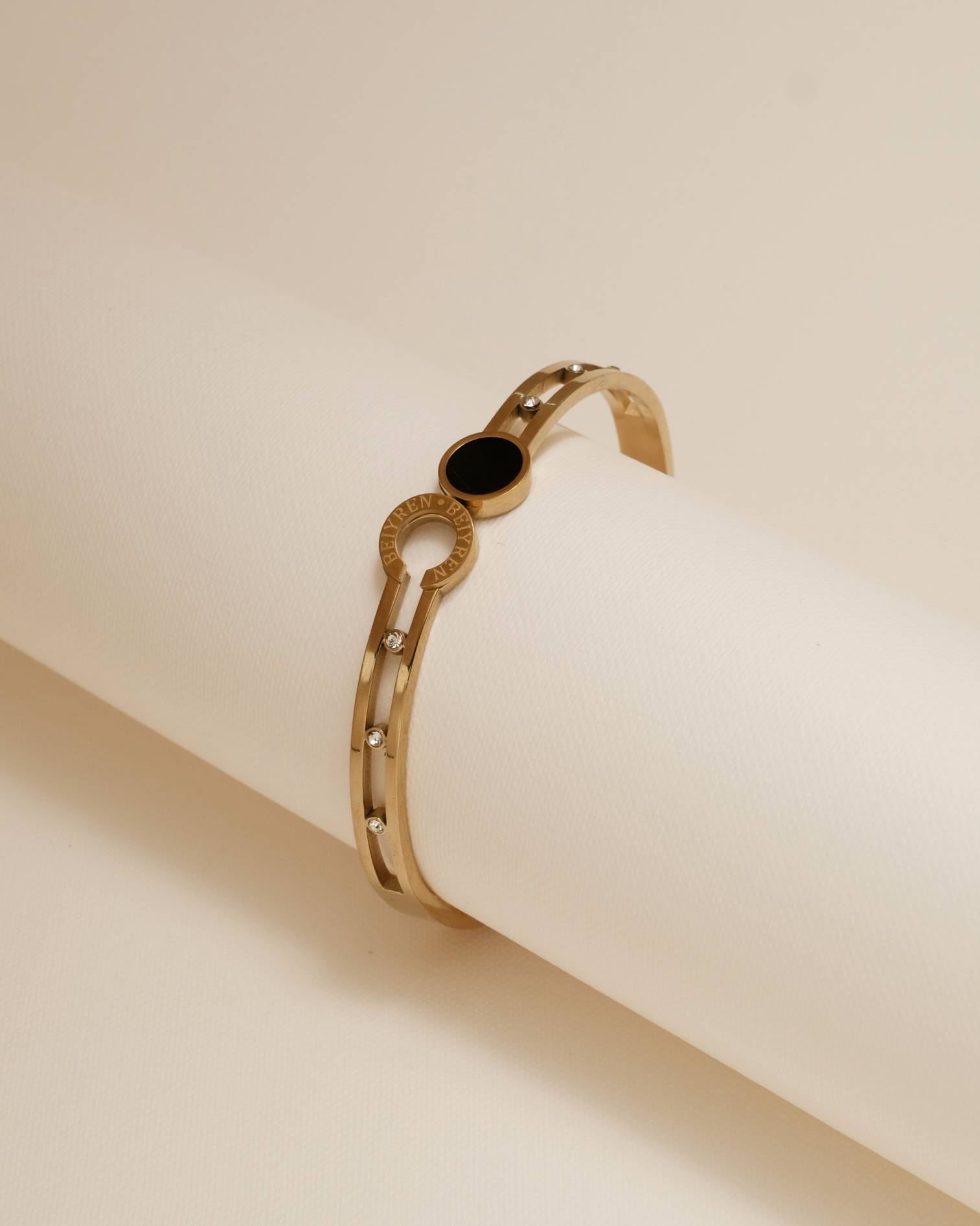 Noir Orbit Gold Bracelet (Open design)