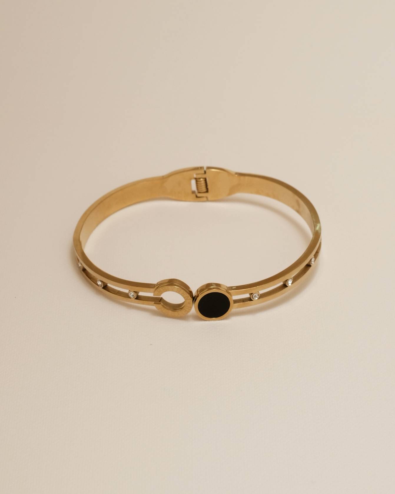 Noir Orbit Gold Bracelet (Open design)