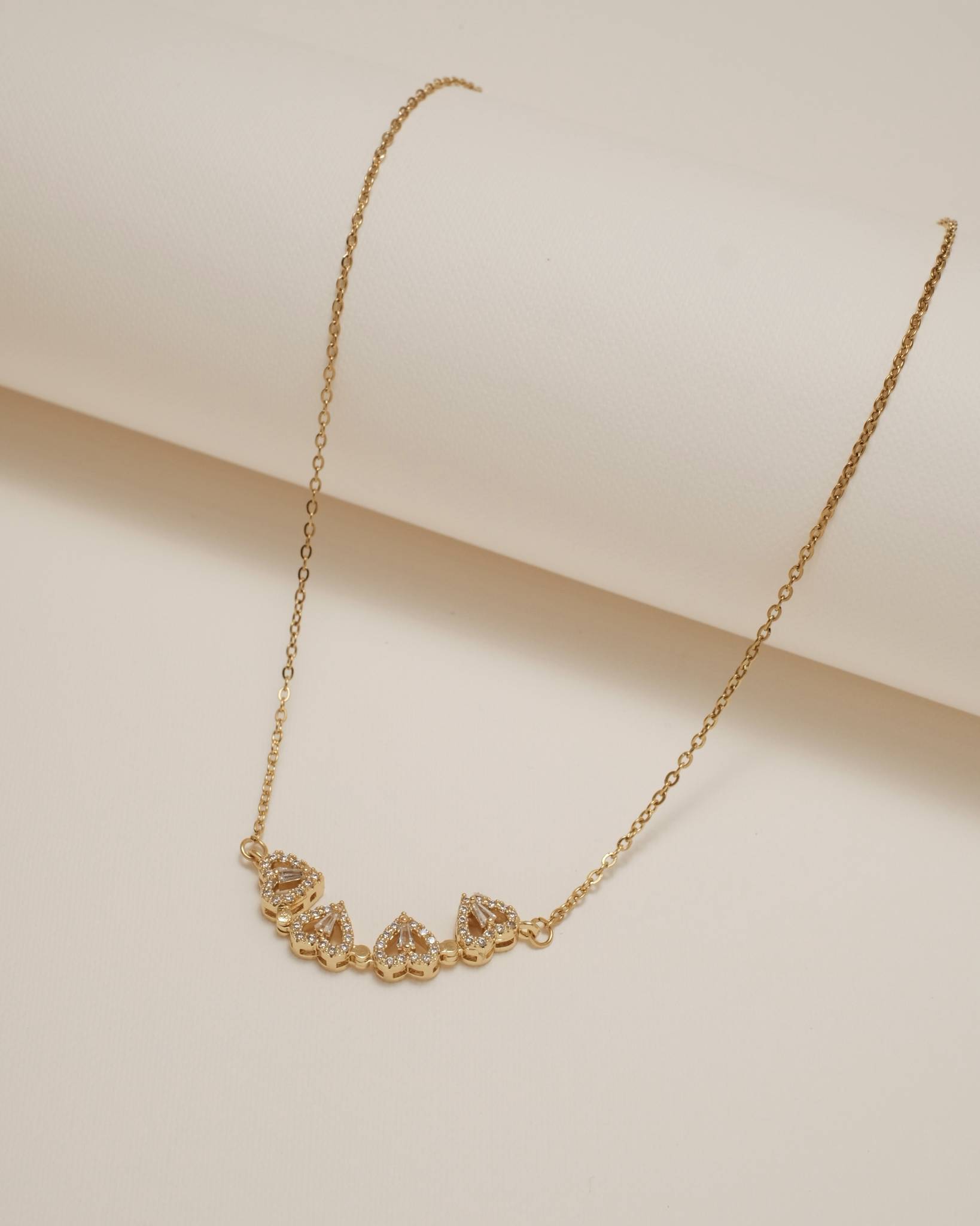 2 in 1 Magnetic Clover Heart Gold Necklace