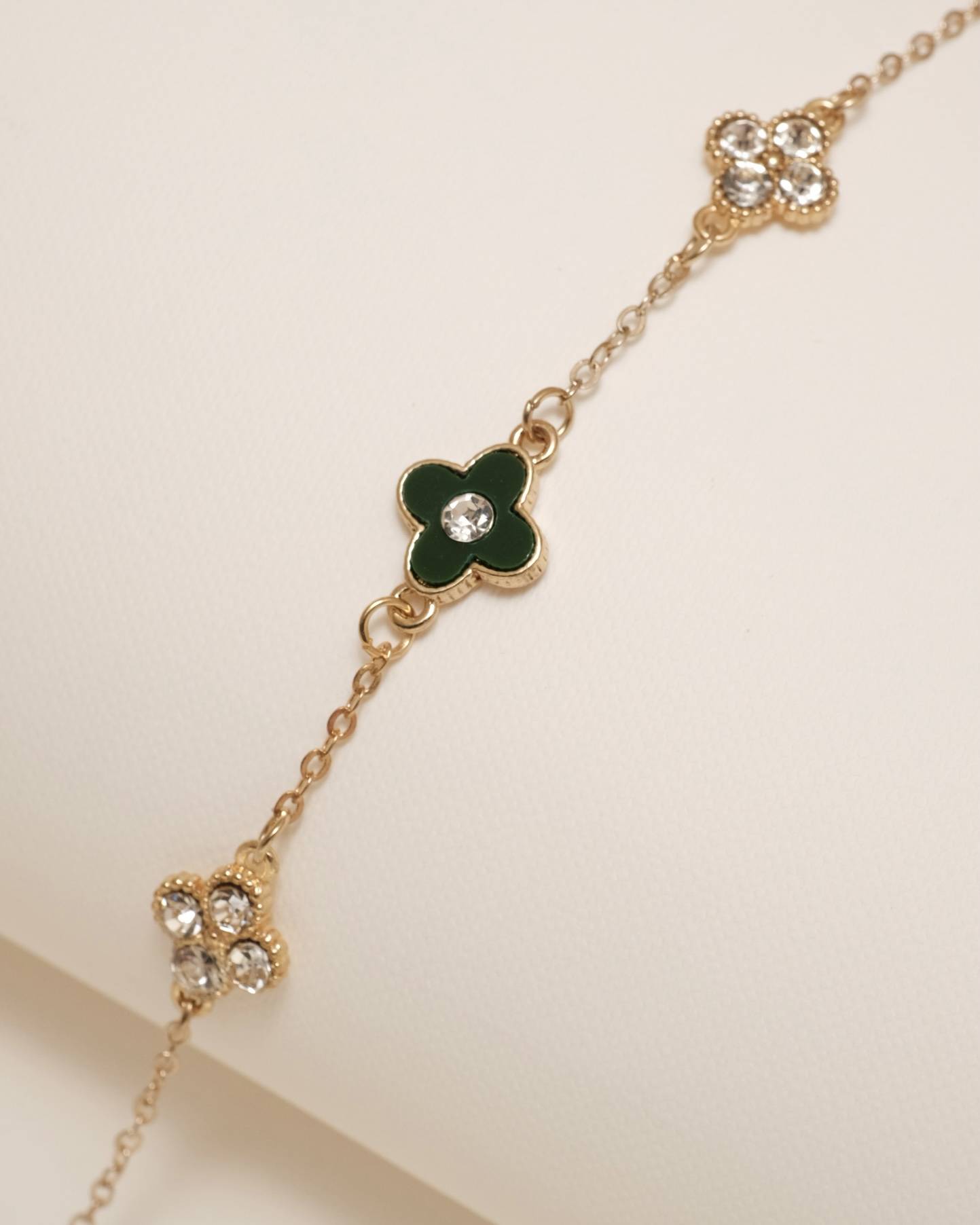 Deep Green Clover Bracelet