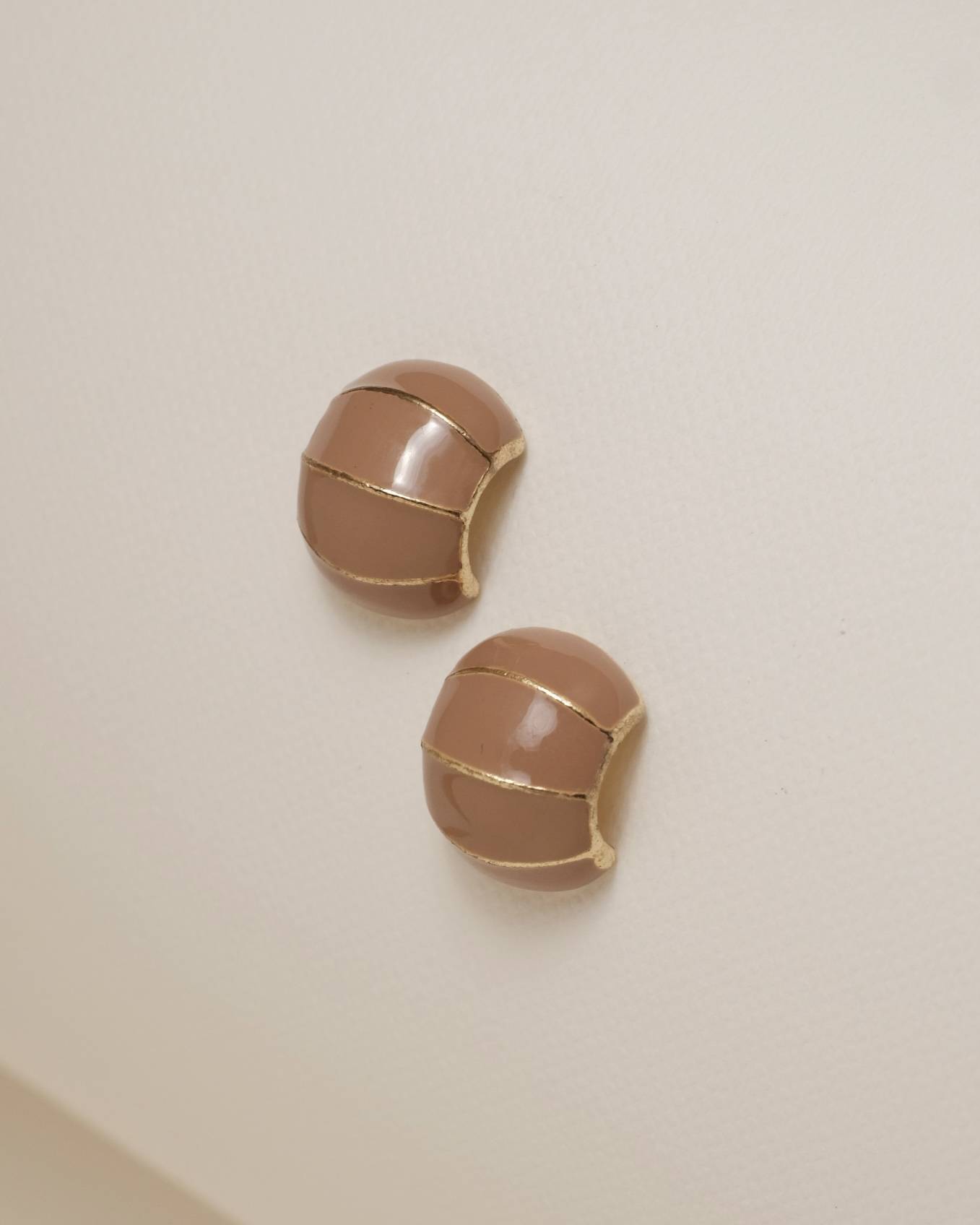 Brown Cushion Stud Earrings