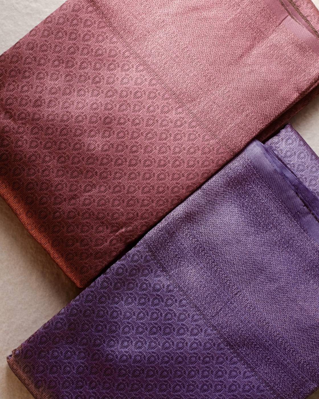 Semi soft silk saree in Purple shade with brocade pattern
