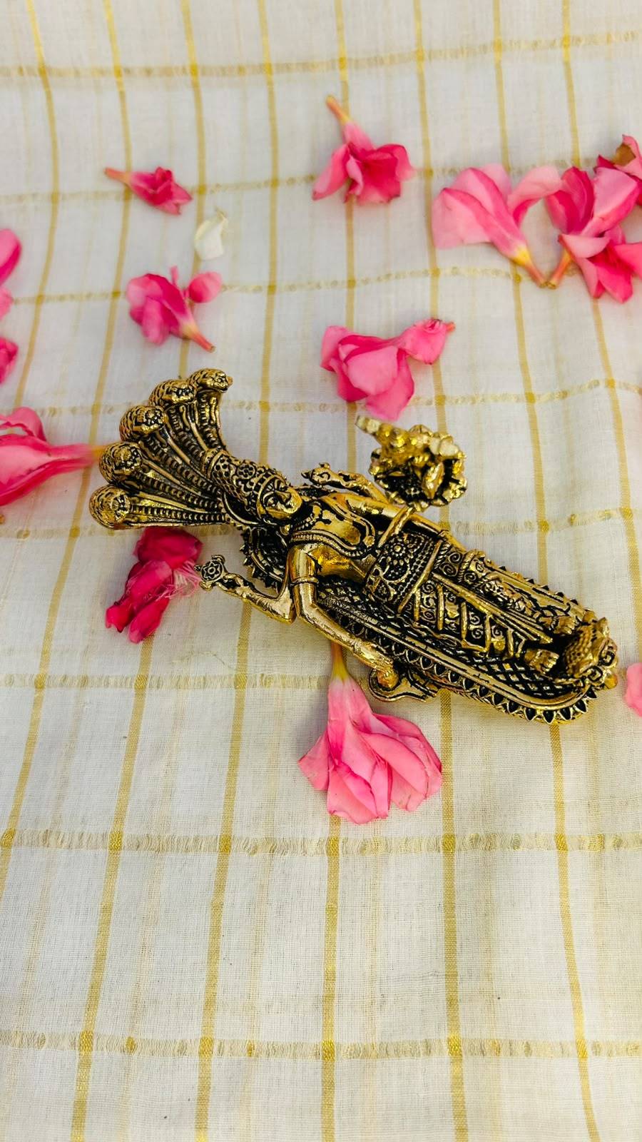 Divine Brass Ananthasayanam – Lord Padmanabha in Reclining Posture