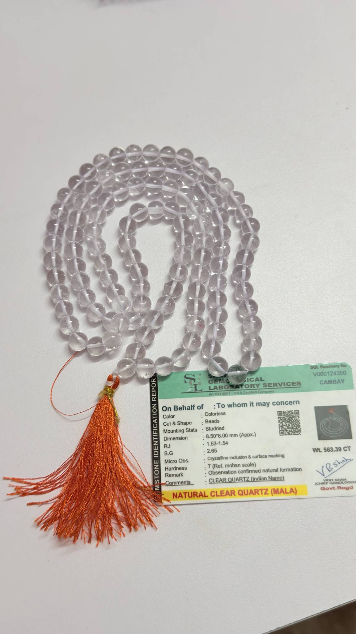 🔥SPADIKAM orginal maala🔥 8mm with certificate